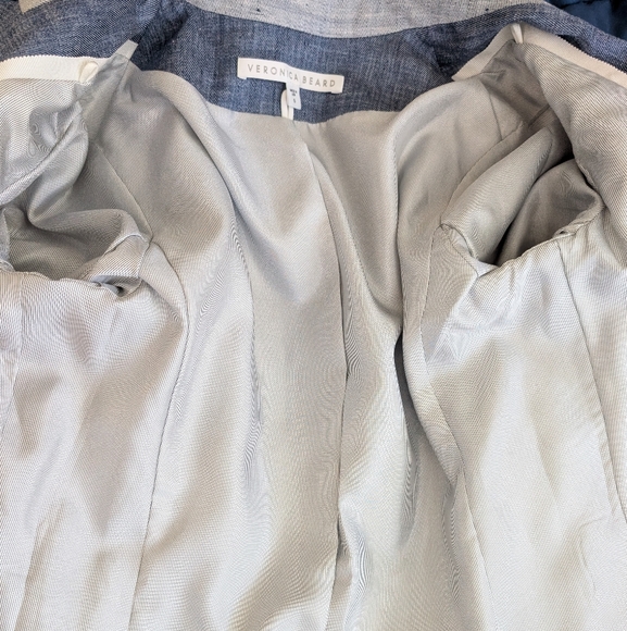 Veronica Beard Orchid Linen Dickey Jacket Blazer Blue Chambray Size 0 Celebrity - Picture 8 of 13